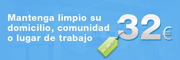 Oferta de servicios de limpieza a domicilio por 32 euros al mes